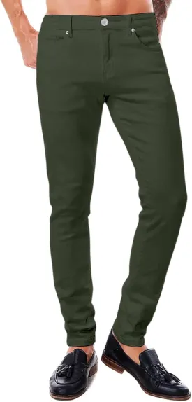 ABSECAI Mens Jeans Pants Skinny Slim Fit Comfy Fashion Denim Stretch Fit