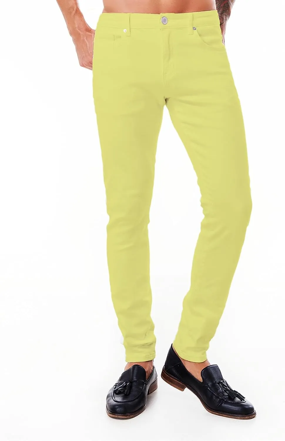 ABSECAI Mens Jeans Pants Skinny Slim Fit Comfy Fashion Denim Stretch Fit