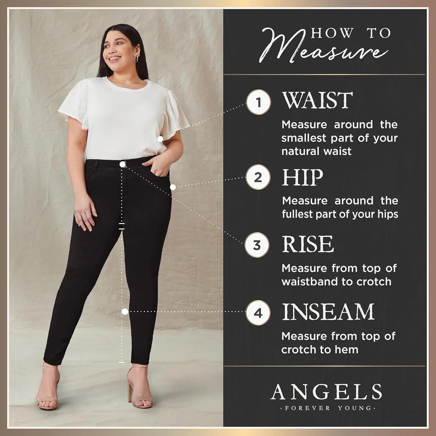 Angels Forever Young Women's Curvy Straight Mid-Rise Jeans