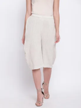 Beige Crinkle Straight Pant