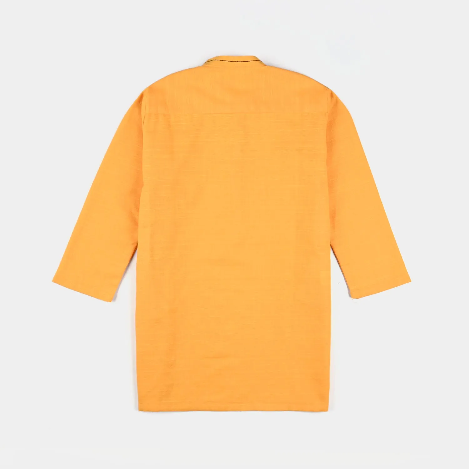 Boys Cotton Slub Basic Kurta (Styling Kurta)-Yellow