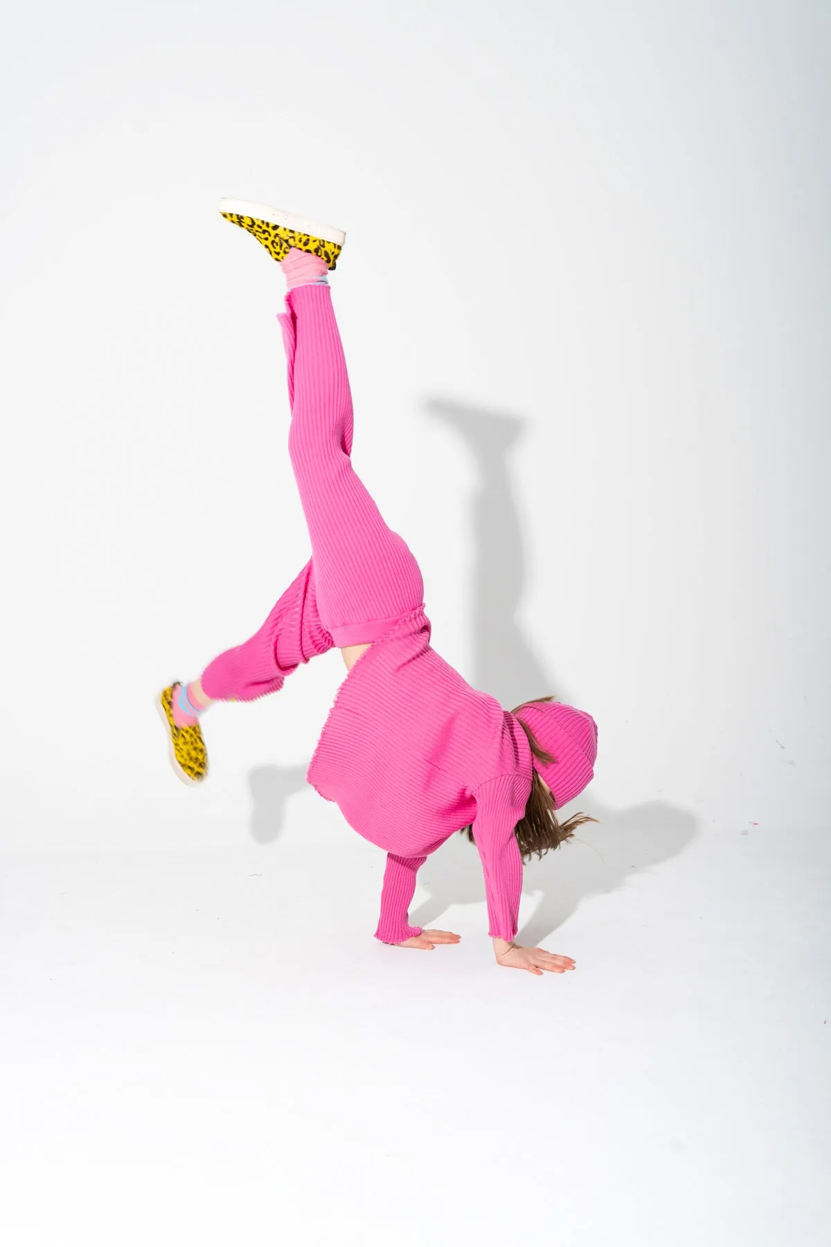 BRIGHT PINK MERINO KNIT TROUSERS