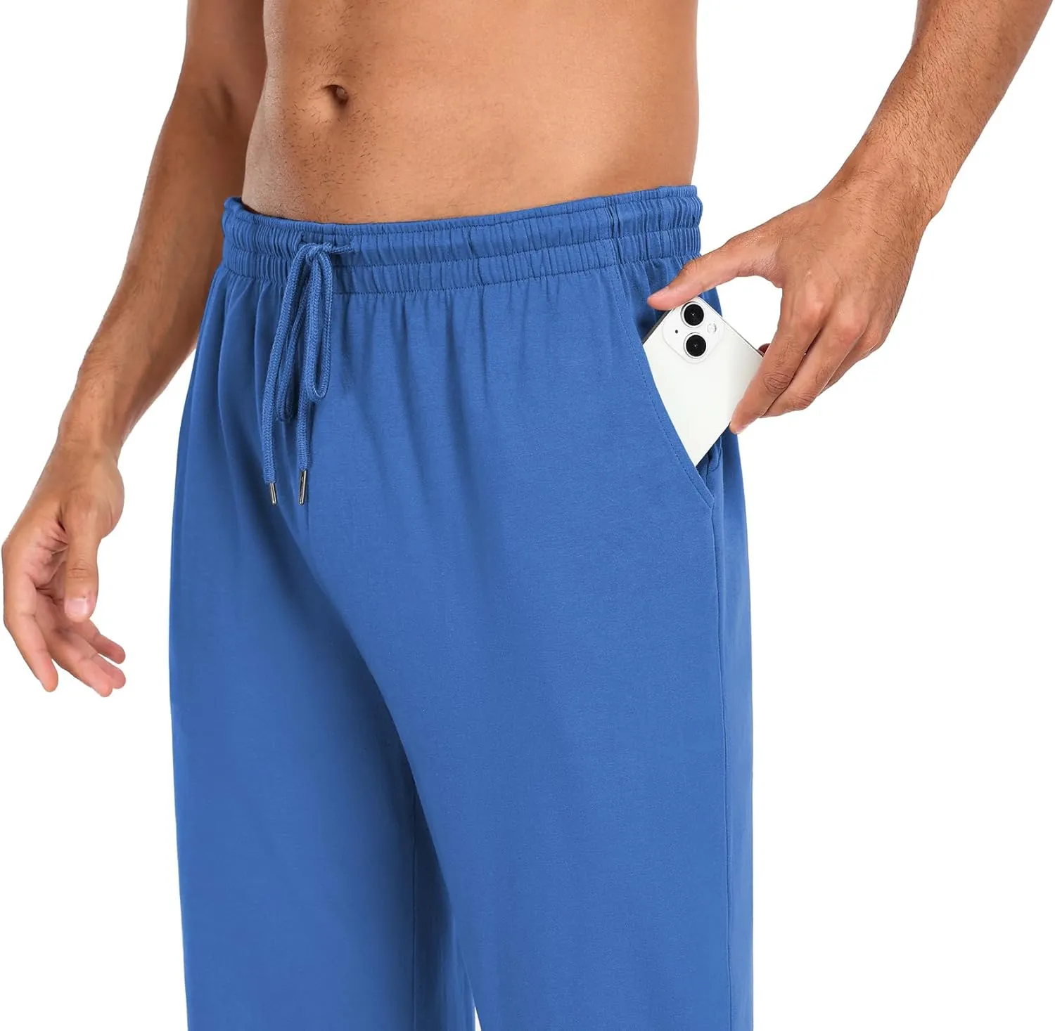 COOFANDY Men Cotton Yoga Pants Casual Sweatpants Jogger Open Bottom Lounge Pants with Pockets