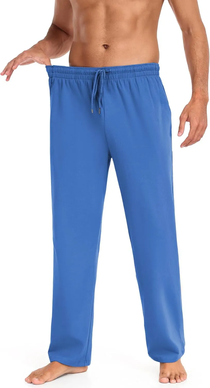 COOFANDY Men Cotton Yoga Pants Casual Sweatpants Jogger Open Bottom Lounge Pants with Pockets