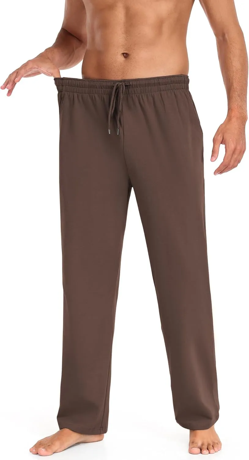COOFANDY Men Cotton Yoga Pants Casual Sweatpants Jogger Open Bottom Lounge Pants with Pockets