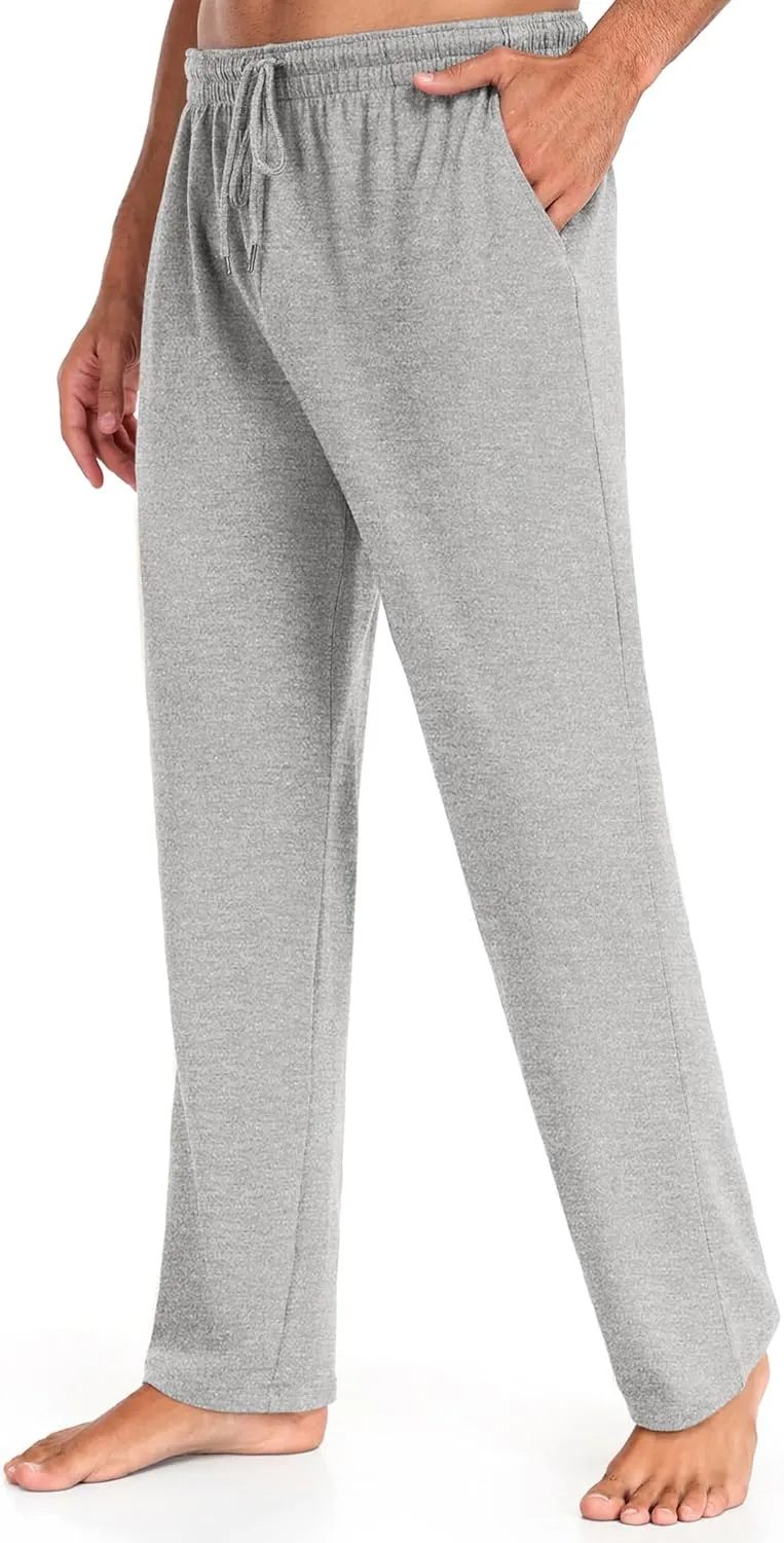 COOFANDY Men Cotton Yoga Pants Casual Sweatpants Jogger Open Bottom Lounge Pants with Pockets
