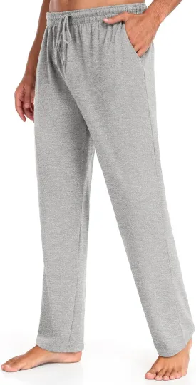 COOFANDY Men Cotton Yoga Pants Casual Sweatpants Jogger Open Bottom Lounge Pants with Pockets