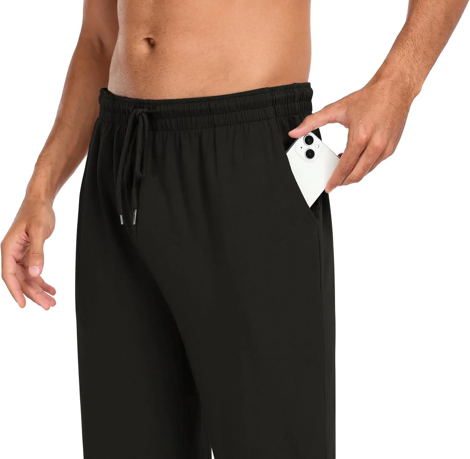 COOFANDY Men Cotton Yoga Pants Casual Sweatpants Jogger Open Bottom Lounge Pants with Pockets