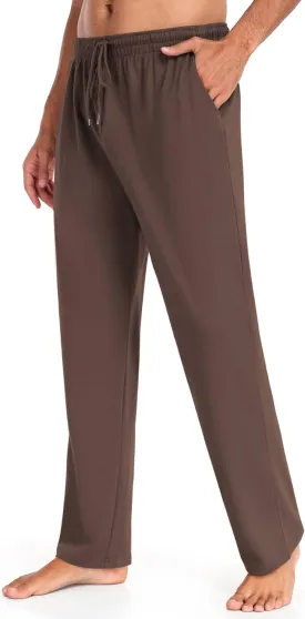 COOFANDY Men Cotton Yoga Pants Casual Sweatpants Jogger Open Bottom Lounge Pants with Pockets