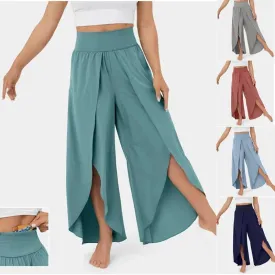 Elastic Waist Free Style Wide Leg Pants 23126