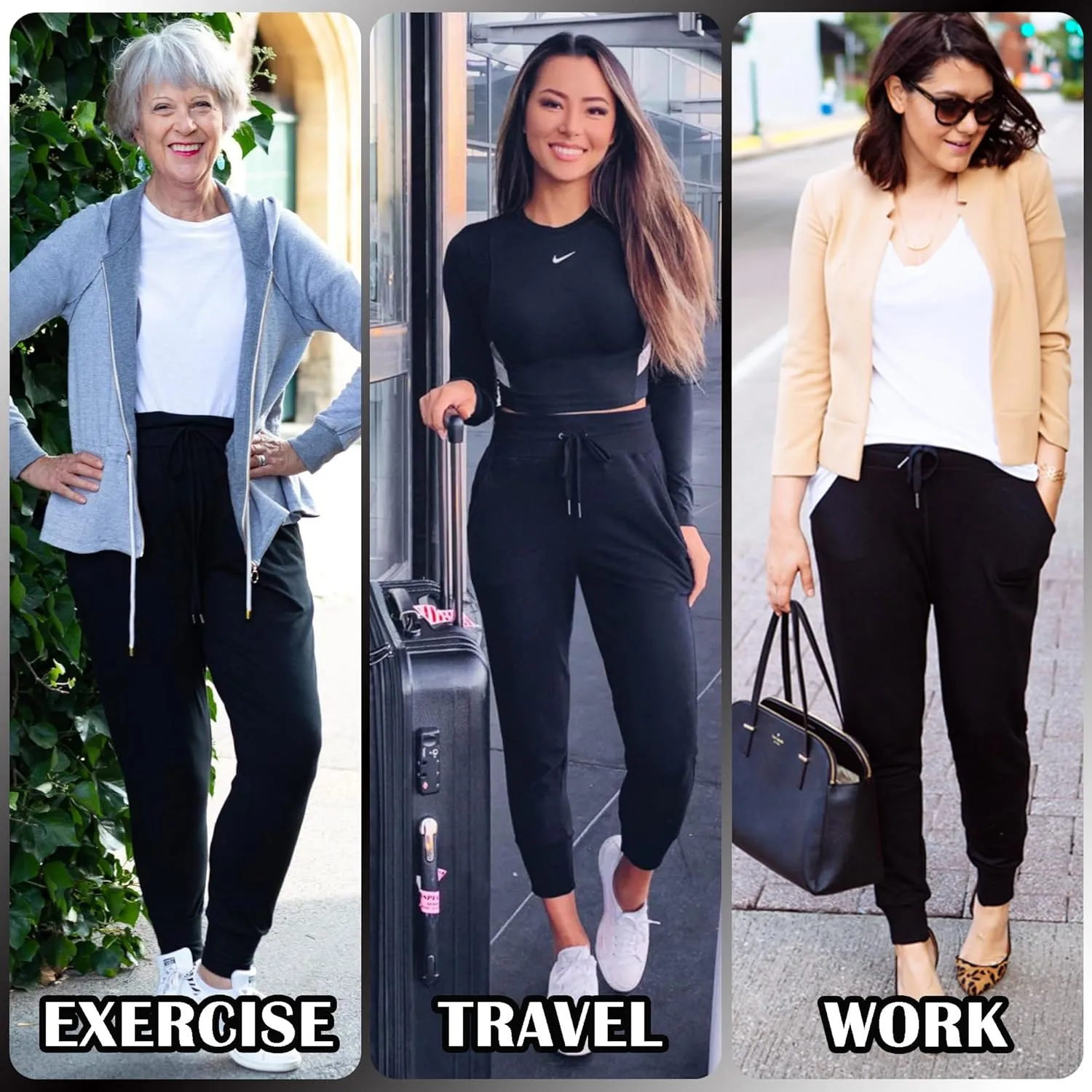 FULLSOFT 3 Pack Sweatpants for Women-Womens Joggers with Pockets Athletic Leggings for Workout Yoga Running