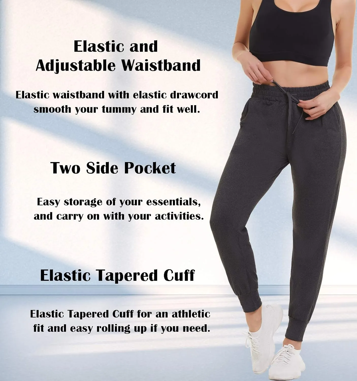 FULLSOFT 3 Pack Sweatpants for Women-Womens Joggers with Pockets Athletic Leggings for Workout Yoga Running