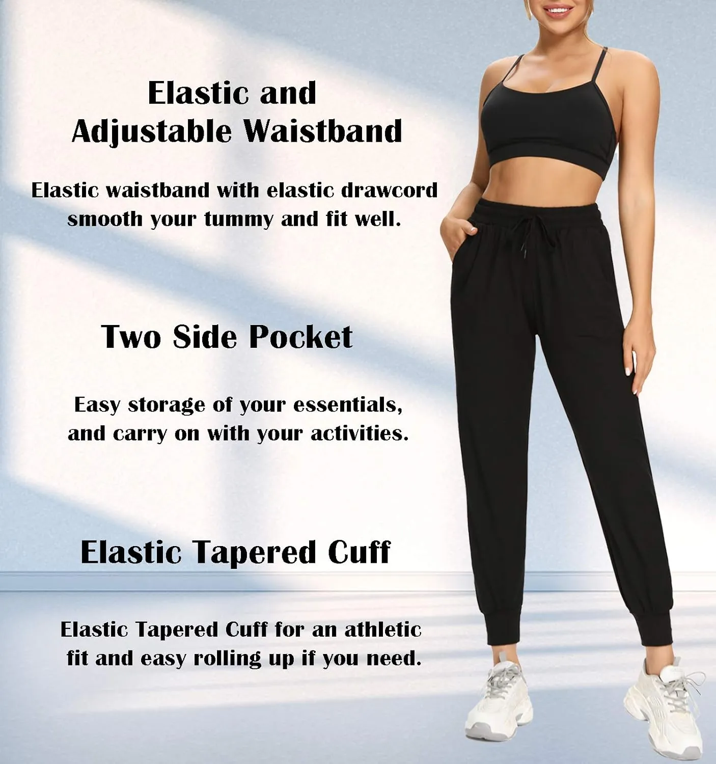 FULLSOFT 3 Pack Sweatpants for Women-Womens Joggers with Pockets Athletic Leggings for Workout Yoga Running