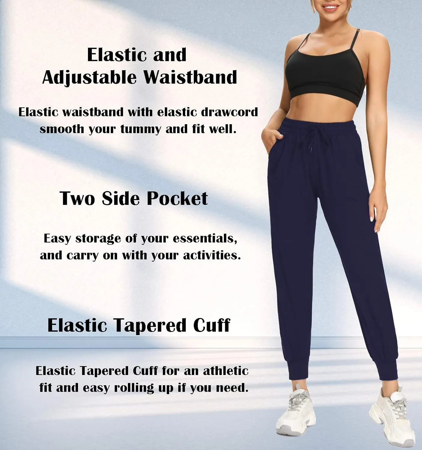 FULLSOFT 3 Pack Sweatpants for Women-Womens Joggers with Pockets Athletic Leggings for Workout Yoga Running