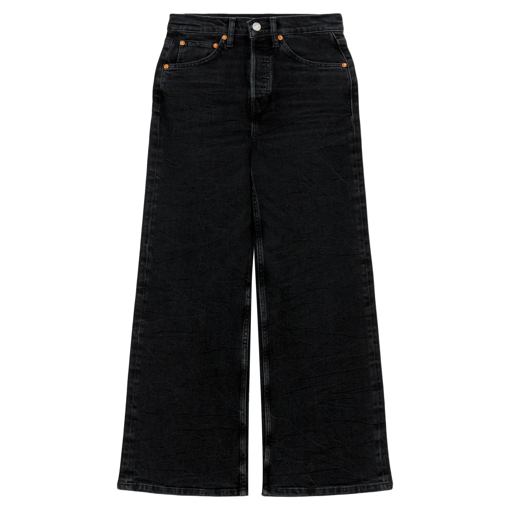 High Rise Wide Leg Crop Jeans
