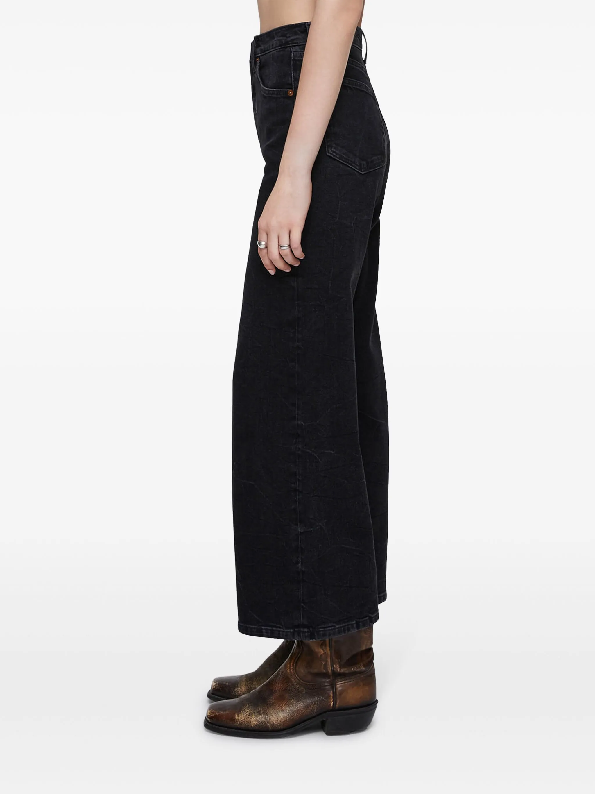 High Rise Wide Leg Crop Jeans
