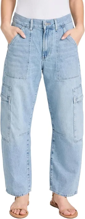 Kedera High Waisted Barrel Cargo Jeans for Women 2025 Wide Leg Denim Pants Baggy Boyfriend Jeans with 6 Pockets