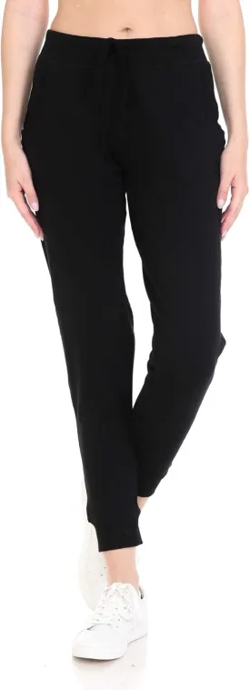 Leggings Depot Women's Cotton Jogger Sweatpants French Terry Yoga Pants with Pockets