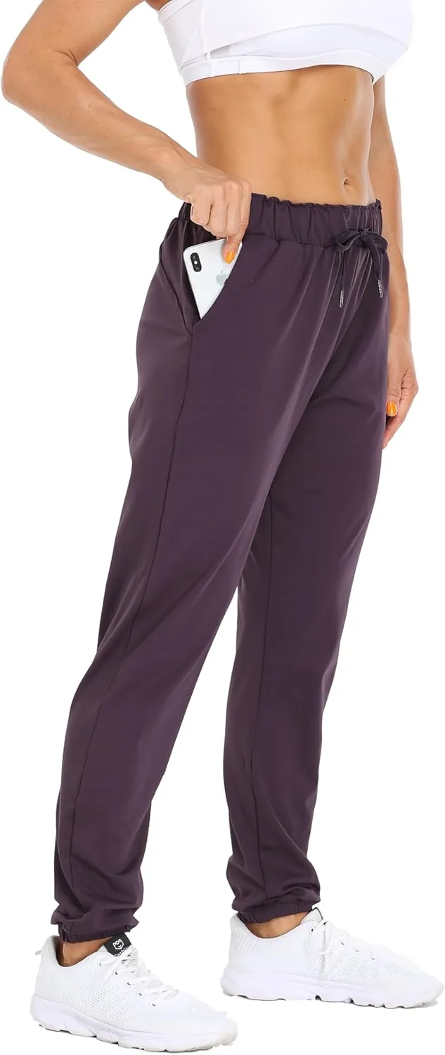 Rrosseyz Women Lightweight Joggers Pants with Pockets, Quick Dry Athletic Workout Soft Pant for Gym Running