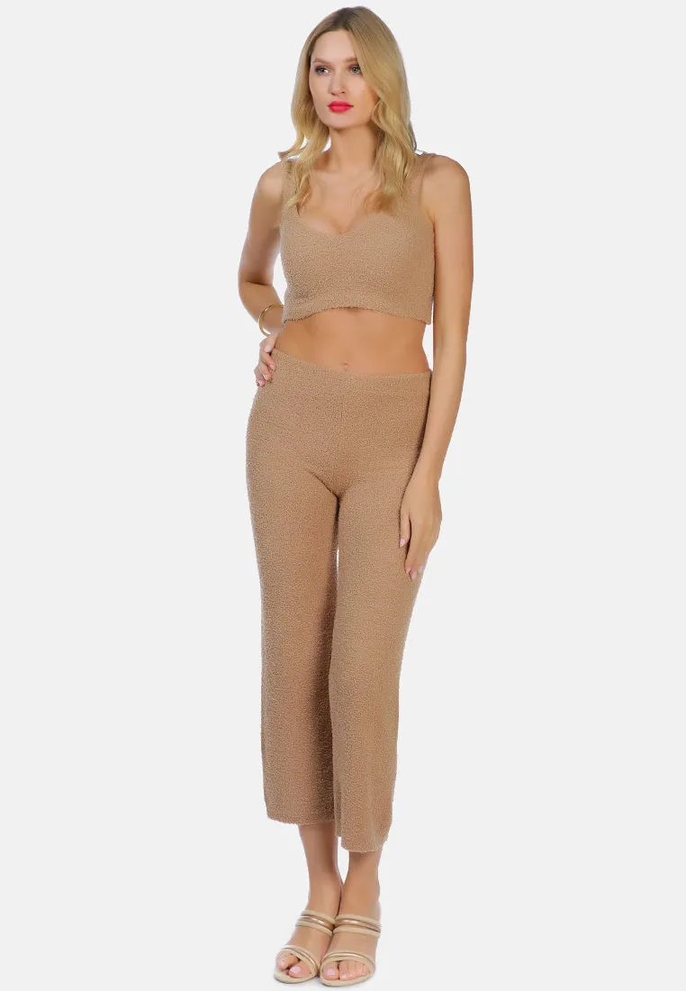 Solid Casual Wide Leg Trousers