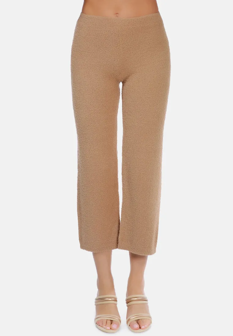 Solid Casual Wide Leg Trousers