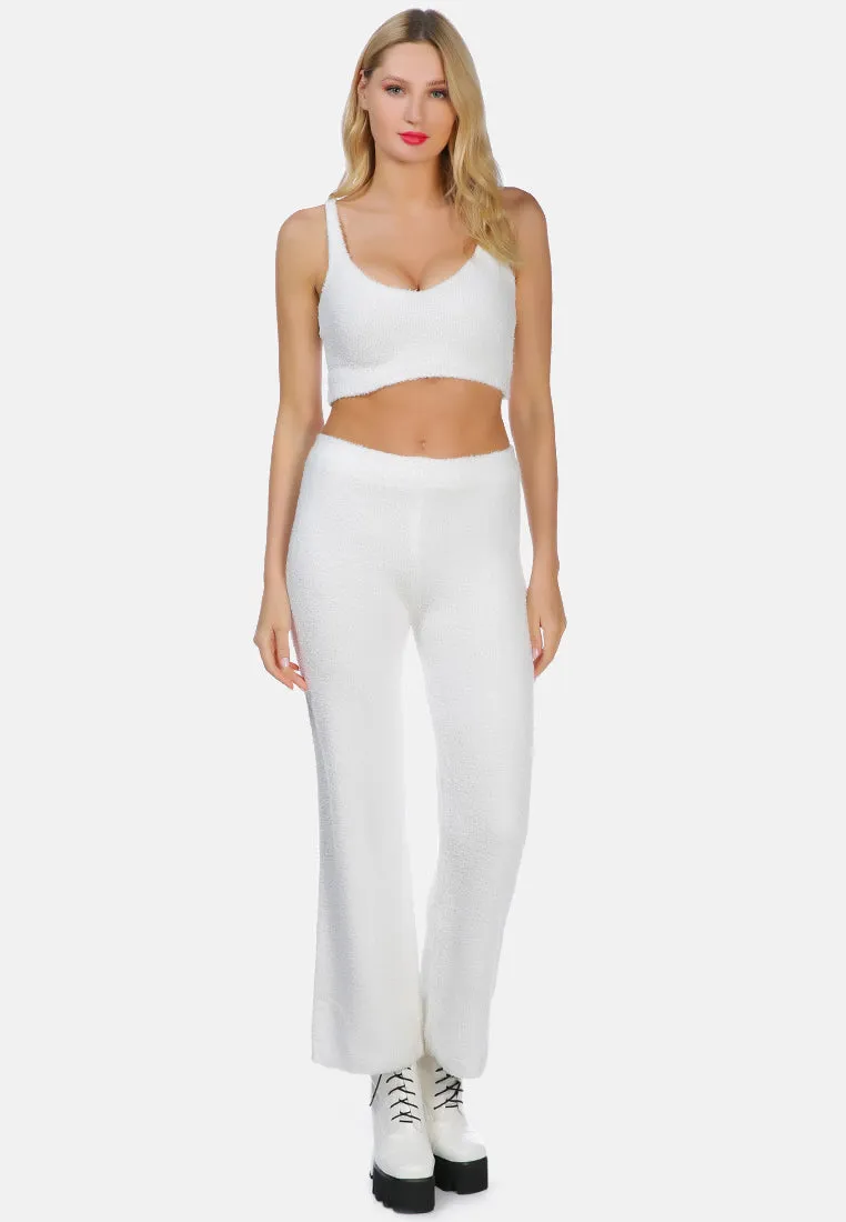Solid Casual Wide Leg Trousers