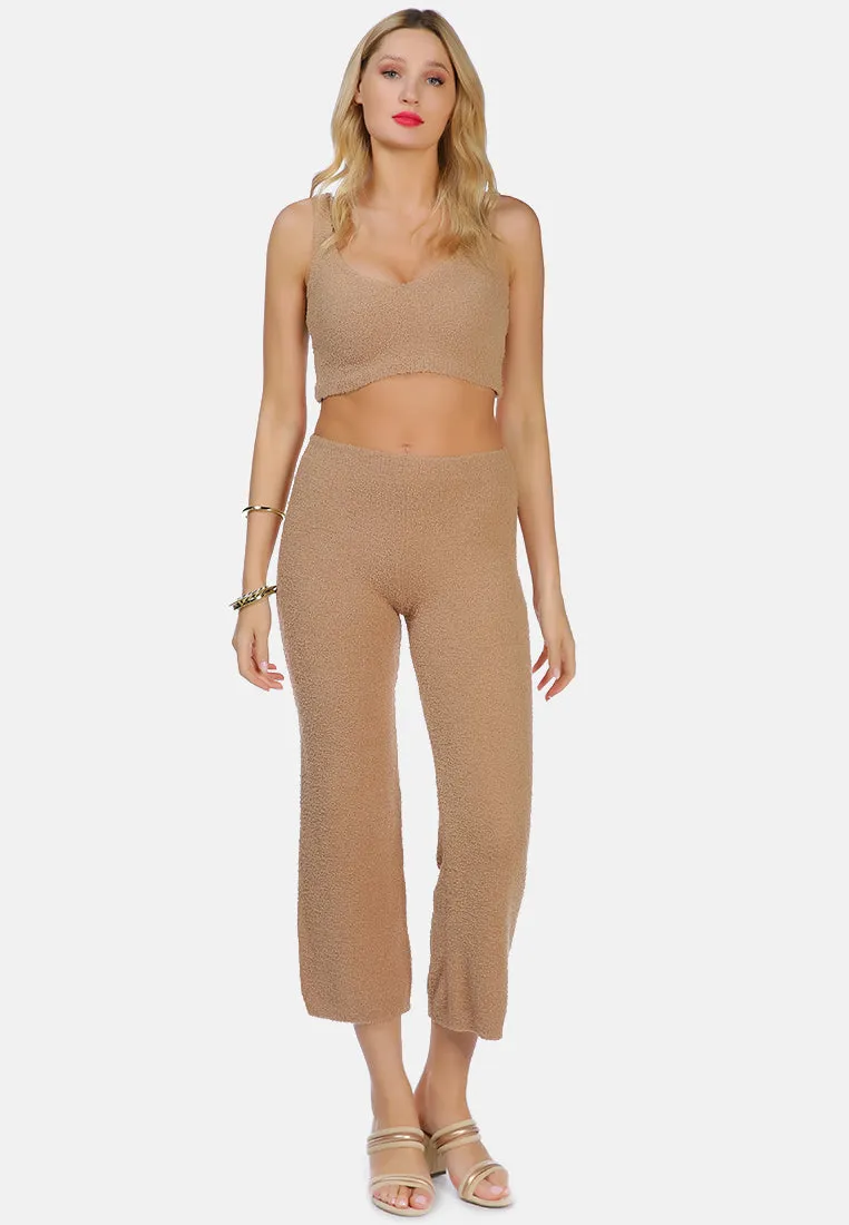 Solid Casual Wide Leg Trousers