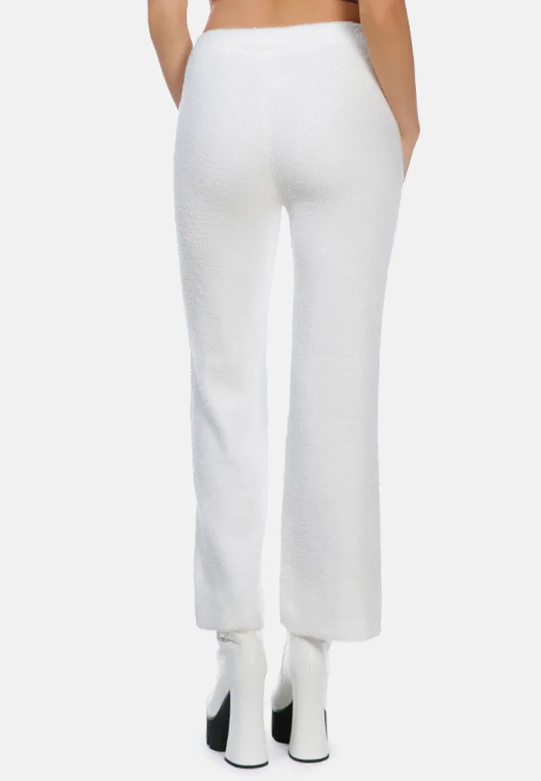 Solid Casual Wide Leg Trousers