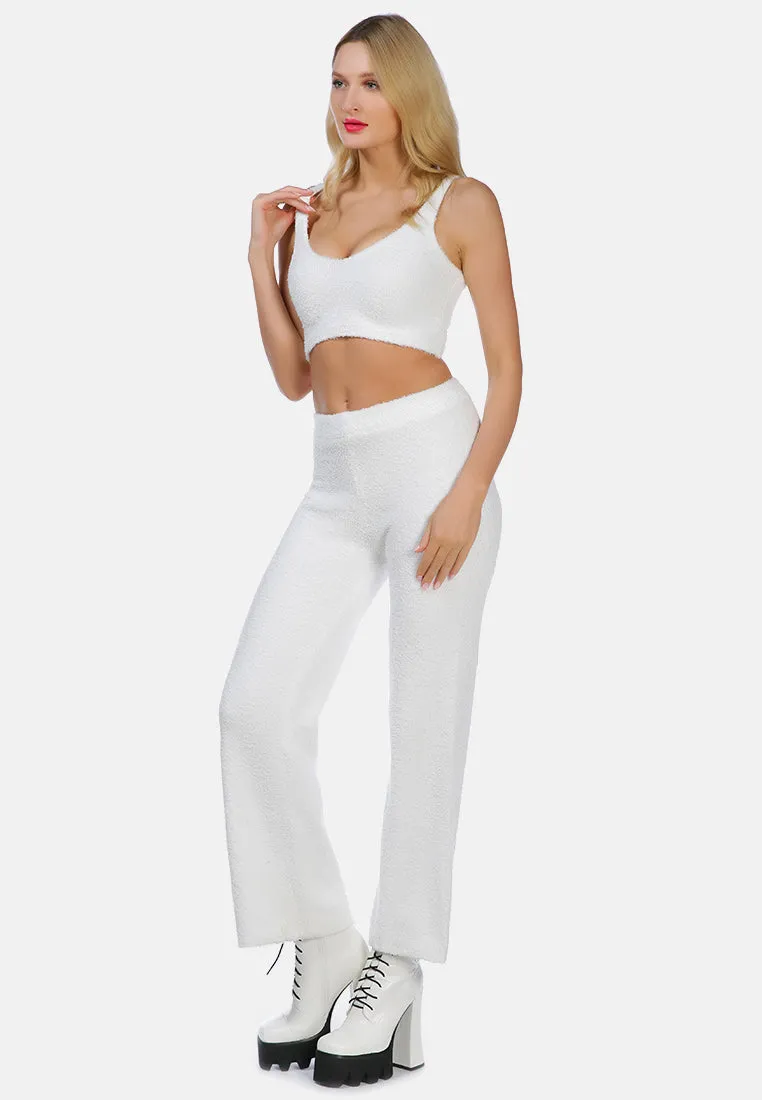 Solid Casual Wide Leg Trousers