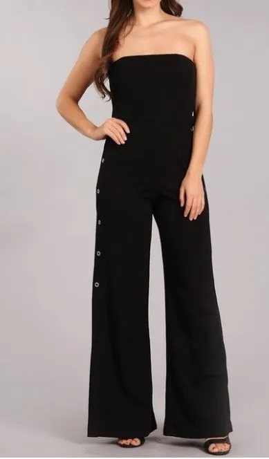 Strapless Wide Leg Jumpsuit