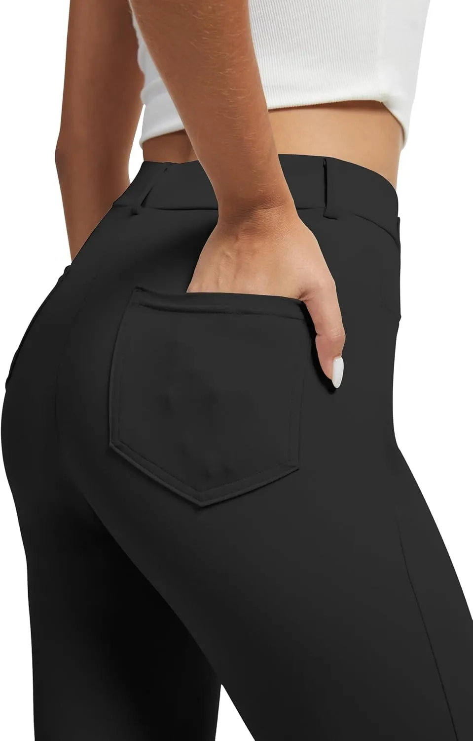 VIMPEP Womens Stretchy Yoga Dress Pants Straight Leg with Pockets Casual Petite/Regular 1202