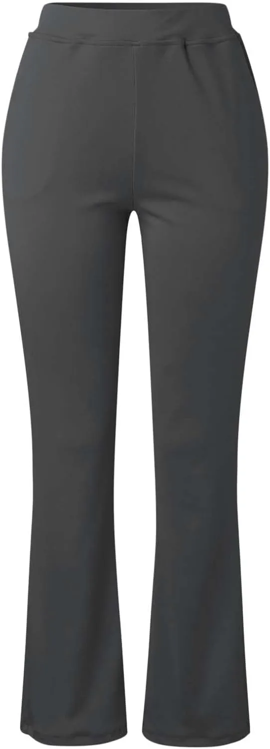 Womens Bootcut Dress Pants Business Casual Work Pants with Pockets Stretchy High Waist Trousers Pull On Office Slacks
