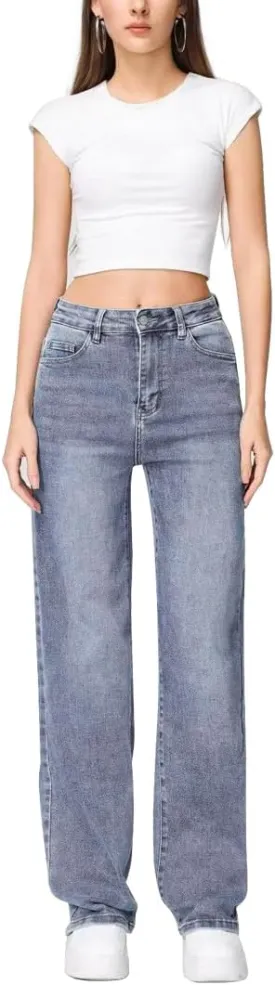 Women's Stretch Jeans Straight Leg Flexibility & Durability